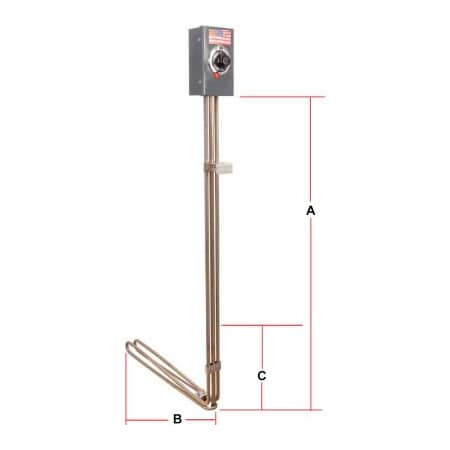 Tempco Tempco Immersion Tank Heater, 4000W 240V 304 Stainless Steel TAT30001